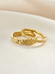 1Pc Sparkling Unique Cutting Design 925 Silver Couple Rings Plating 18K Gold Women Rings For Wedding And Daily Wear