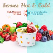 20pcs Cute Ice Cream Baking Cups, Summer Dessert Paper Cups, Suitable For Hot And Cold Food, Party Supplies Cups, For Sundae, Frozen Yogurt, Soup, Mini Cupcake Baking