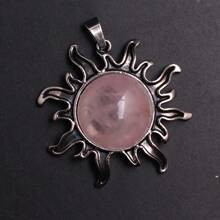 1 Pièce Collier Pendentif En Cristal Naturel En Forme De Soleil Pour Femmes Et Hommes, Pierre D'anniversaire Avec Cordon, Cadeau Spirituel Pour Noël Et Anniversaire, Carte Incluse