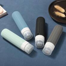 4 Du lịch Chai Đối với Đồ tắm rửa
 , 3oz Rò rỉ bằng chứng Du lịch Chai , Silicone Có thể bóp được Hộp đựng , Du lịch Phụ kiện Bình có thể nạp lại Với Túi vệ sinh - màu đen - Xem 5