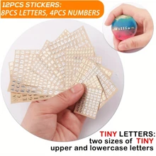 12 张树脂字母贴纸，剪贴簿小字母贴纸，金属字母数字贴纸，自粘，金色和银色，3 毫米和 4.5 毫米高 - 彩色 - 查看 3