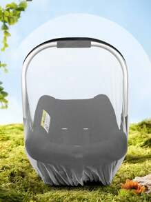 1pc Universal Baby Bassinet Mosquito Net With Mesh And Anti-Dust Fabric Cover, Including Storage Bag, Easy Carry, White, Suitable For All Seasons - White - View 4