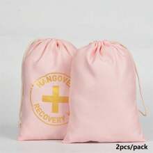 2pcs/5pcs Red Cross Hangover Helper Kit First Aid Bag Party Recovery Bag Pink Gift Packaging - Pink - View 7