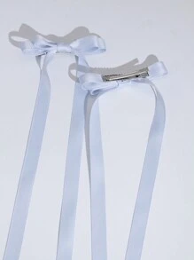 Set de 2 pinzas para el cabello con lazo de estilo ballet, accesorios de cabello elegantes y adorables para mujeres, adecuados para cualquier ocasión diaria, lindos para el Día de San Valentín, pasadores, pinzas para el cabello, accesorios para la cabeza, pasadores, verano, vacaciones, viajes, festival, fiesta - Celeste - Ver 4
