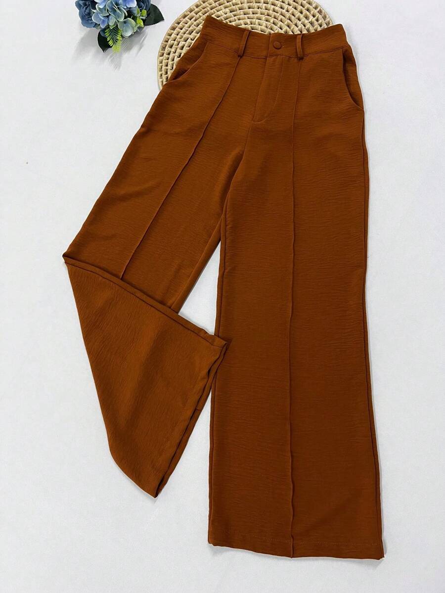 Women Pants - 鏽棕色 - 查看 1