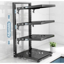 4 Tier Pot And Pan Organizer, Under Cabinet Pot Organizer, Steel Kitchen Pan Organizer Rack. - สีดำ - ดู 6