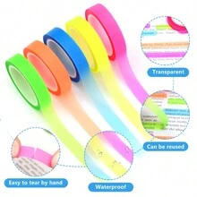 20 Rolls Transparent Sticky Notes Tape, Tearable Waterproof Index Tabs, Pasteable Sticky Notes Tape For Reading, Take Notes, Classify - Multicolor - View 3