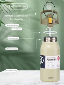 1300毫升316l保溫水瓶,冷熱外出運動真空瓶旅行保溫杯,帶吸管杯和手提保溫杯 - 彩色 - 查看 2