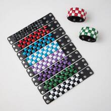 1 chiếc Vòng tay nam PU ba lớp được sơn phun và đính đinh tán theo phong cách Punk & Casual cá nhân hóa, Vòng đeo tay Unisex sành điệu, Vòng tay cặp đôi đơn giản & thời trang, Vòng tay học sinh phong cách Rock & Roll - Nhiều màu - Xem 12