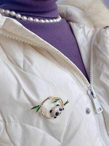New Chinese Style Cute Panda Brooch With High Rise Bamboo Panda Breast Flower New Product (One Independent Packaging) - one-size - View 3