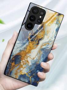 1入組圖案玻璃手機殼,適用於蘋果和三星型號 - 彩色 - 查看 2