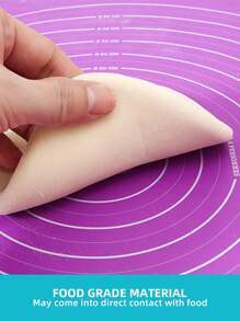 1pc Non-Slip Mixing Dough Mat, Anti-Stick Kitchen Flour Mat, Baking Pastry Mat, Rolling Pin Board, In Purple/Blue/Pink/White, Valentine's Day Party, Home Decor, Home Gifts - Purple - View 5