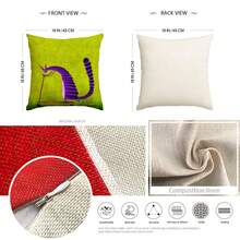 Lanh Trang trí Vỏ gối Với Thiết kế mèo Đối với Nhà nông Nhà  Đồ trang trí 18x18inch , 1 Miếng - Nhiều màu - Xem 2
