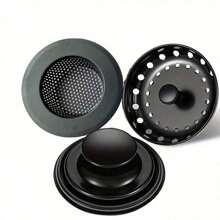 3pcs Kitchen Sink Stopper, Filter Garbage Disposal Stopper, Stainless Steel Universal Anti-Clog Kitchen Sink Strainer Sieve Basket Filter, Wide Brim For Kitchen Sink Drain, Black