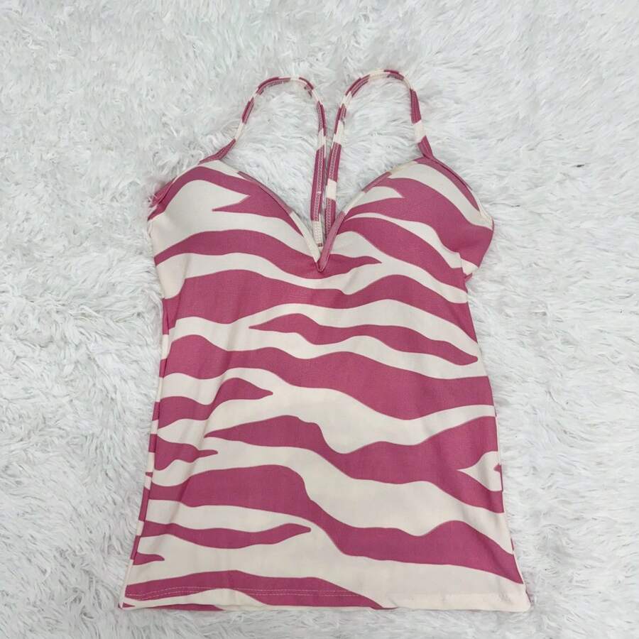 Women Tank Tops & Camis - Red and White - View 1