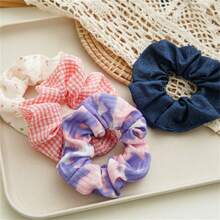 4 dây buộc tóc nơ lớn vải nữ, phụ kiện lò xo phong cách Boho - Nhiều màu - Xem 1