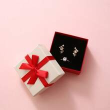 1pc Bowknot Gift Box For Jewelry Storage And Presenting Necklaces, Earrings, Rings And Other Accessories - Square - View 12