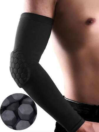 1 件 S/M/L/XL 女士男士冬季户外运动护肘弹力篮球排球足球骑行臂套防撞蜂窝护肘护肘