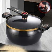 Tao Jing Plump Micro-Pressure Cooker, Household Multifunctional Large Capacity Stew Pot, 28CM Non-Stick Cooking Pot, Suitable For Gas And Induction Cooker - Black - View 3