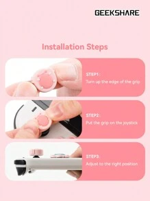 GeekShare 7入組可愛的青蛙和蠑螈設計d-pad、abxy按鈕套,與 Switch/oled 主機兼容 - 粉綠 - 查看 6