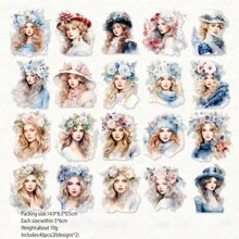 40入組日落微風系列diy裝飾貼紙,可用於手帳筆記（20款x 2） - 彩色 - 查看 7