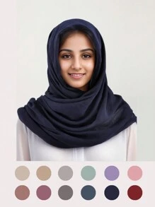 Wine Red Multipurpose Solid Color Soft & Breathable Scarf, Headband, Wrap - Burgundy - View 1