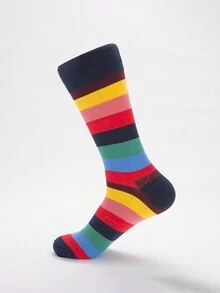 2 đôi ( Màu sắc tùy ý ) Nam & Của phụ nữ Sọc đầy Màu sắc Thiết kế Vui vẻ Vớ , Mùa thu Và Mùa Đông - Nhiều màu - Xem 6