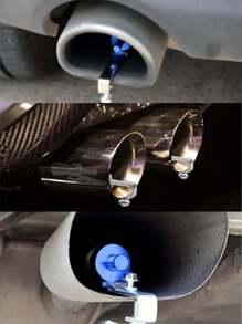 Blue Turbo Whistle Muffler Exhaust Pipe Sound Maker For Car Modification, Medium Size For Engine Displacement From 1.6 To 2.0l