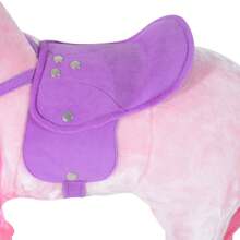 HOMCOM Caballo para Niños con Ruedas Sonoras 65 x 28 x 75cm - Rosa - Ver 6