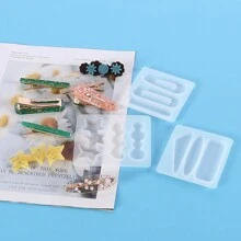 1入組diy水晶滴凝膠髮夾製作硅膠模具,diy髮夾製作硅膠模具,適用於髮夾裝飾生產、吊墜裝飾生產、鑰匙扣裝飾生產、diy項鍊生產。 - 白色 - 查看 5