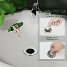 1 cái Của Thép không gỉ Bộ lọc bồn rửa Và Phích cắm Cái đó Là Dễ dàng để cài đặt , Với A Cửa sổ Bật lên Đối với Rút mũ Lỗ Đến Ngăn chặn Và Nhanh Rút mũ Không có Tràn ra , Bền chặt Và Mùi Chống lại , Làm Dễ dàng để cài đặt Và Sử dụng - Bạc - Xem 3