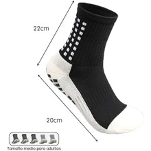 Calcetines de Fútbol 5 pares, Calcetas Antideslizantes, Transpirables y Duradero de Algodón Mid Crew, Calcetín Deportivas para Béisbol, Correr, Basquetbol, Running, Gym - Multicolor - Ver 2