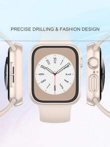 3pcs PC+Tempered Glass Integrated Watch Case, Anti-Drop Stylish Casual Protective Cover, Compatible With Apple Watch Band 38/40/41/42/44/45/46/49mm, Compatible With Apple Watch Series Ultra/SE/11/10/9/8/7/6/5/4/3/2/1, Smartwatch Accessories