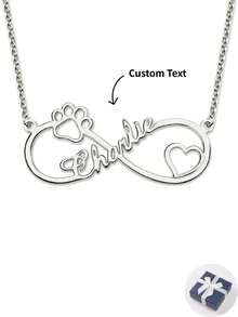 Dây chuyền tên thú cưng hình trái tim vô cực tùy chỉnh, hoàn hảo cho các cặp đôi, Ngày của Mẹ, Ngày của Cha, bạn bè và quà tặng sinh nhật, cũng tuyệt vời cho ngày lễ tình nhân tự làm - Hoa hồng vàng - Xem 1