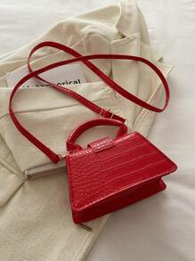 2026 New High-Quality Lipstick Case, Mini Square Bag, New Solid Color Versatile Handbag, Women Purse - Red - View 7