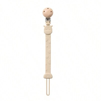 1pc Silicone Pacifier Clip, Giraffe Shaped Pacifier Chain, Baby Teething Toy, Suitable For Children And Infants, Also A Gift For Newborns