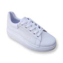 Tenis & Sneakers Deportivos Corte Piel Mcqueen Con Cordones - Blanco - Ver 2