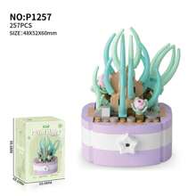 1 Bloco de Montar Flor, Blocos de Montar Série de Flores Coloridas DIY, Buquê Decorativo, Presente de Aniversário, Mini Bloco de Montar, Decoração de Mesa - Multicolorido - Visão 19