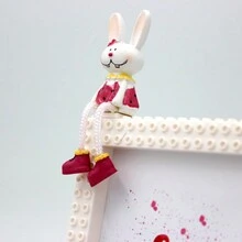 Marco De Fotos De Parejas Con Forma De Conejo De 6 Pulgadas Con Base De Código Morse, Estilo Moderno, Colorido, Rectangular, Fácil De Montar, Bricolaje, Decoración De Escritorio De Bloque De Construcción Padres-hijos - Colorido/varios colores - Ver 7