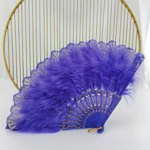 1/3 件风格羽毛扇头带围巾，万圣节礼物，优雅复古折叠女式手扇，适合舞蹈、音乐节、T 台、古典服装配饰