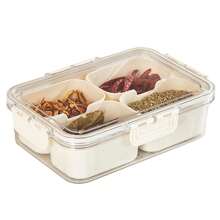 帶蓋和手柄的分格式盤子,8個方形分格零食水果盤,適用於聚會的蔬菜盤糖果點心盤食品儲存清晰收納盤