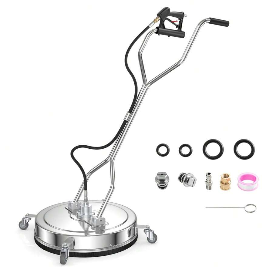 20" Pressure Washer Surface Cleaner Stainless Steel Power Cleaner Attachment - Silver - View 1