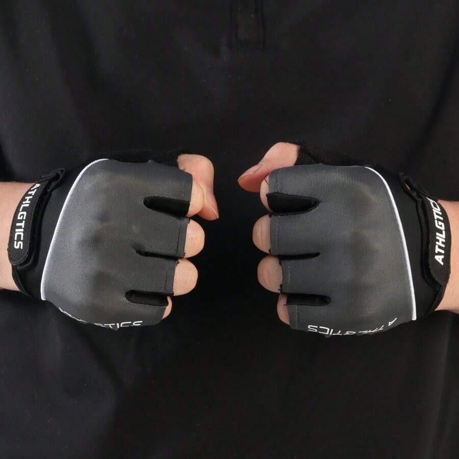 1對男女款半指運動手套,適用於健身啞鈴運動,掌心坡緩衝,透氣舒適,防滑耐磨,空心透氣,輕薄舒適 - 粉色 - 查看 1