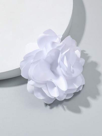 1pc Fashionable Handmade Korean Style Frayed Satin Rose Flower Hair Clip/Brooch Dual-Use Hair Accessory For Women Boho Valentine's Day Valentines Claw Clips Hair Claws Hair Barrettes, Vacation Outfits Woman, Hair Accessories