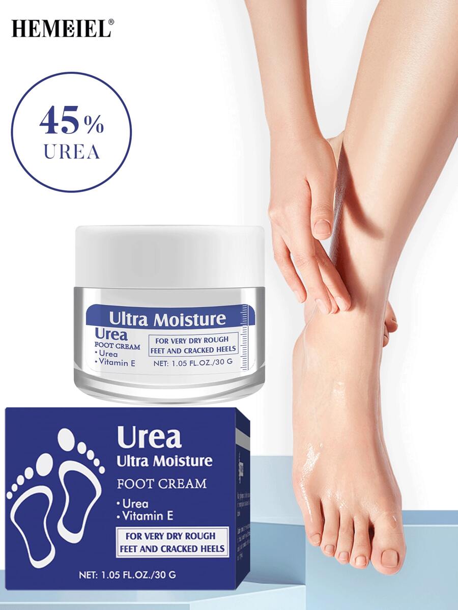 HEMEIEL 45％尿素+維生素e超濃厚保濕足部霜,適用於乾燥粗糙的皮膚,軟化厚皮膚,去角質平滑皮膚,含酪梨的尿素霜足膜保濕霜 30克 - 藍色 - 查看 1
