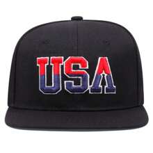 1 Máy Tính USA Thêu Miếng Dán Cường Lực Phong Cách Hip-Hop Thời Trang Nam Mũ Bóng Chày - trắng - Xem 2