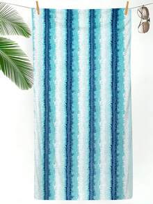 1片條紋印花超細纖維沙灘浴巾,多尺寸沙灘毯、防曬巾,輕盈柔軟,適用於游泳、露營、運動、海灘或健身,防砂,快速乾燥,柔軟吸水,適用於運動、瑜伽、游泳、健行、沐浴、旅行、游泳池 - 彩色 - 查看 5