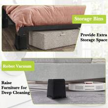 JOYINLED Juego De 4 Elevadores De Cama De 6 Pulgadas De Alta Resistencia, Elevadores De Muebles De Gran Tamaño, Soporte De Hasta 6000 Libras, Elevación De 6 Pulgadas Para Sofá, Mesa, Silla Y Cama (paquete De 4, Negro, 6 Pulgadas) - Negro - Ver 5