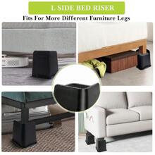 JOYINLED Juego De 4 Elevadores De Cama De 6 Pulgadas De Alta Resistencia, Elevadores De Muebles De Gran Tamaño, Soporte De Hasta 6000 Libras, Elevación De 6 Pulgadas Para Sofá, Mesa, Silla Y Cama (paquete De 4, Negro, 6 Pulgadas) - Negro - Ver 3