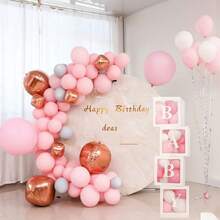 1pc DIY Transparent Letter Balloon Box Decoration Box, Letters A-Z Design Can Be Freely Combined And Matched - Very Suitable For Birthday, Wedding Name, One Year Shower, Room Decoration, Bedroom Decoration, Family Party Background Decoration,Christmas - White - View 4